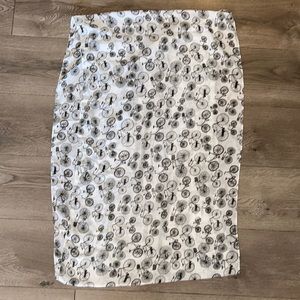 White and Black Bicycle Print Infinity Scarf Wrap